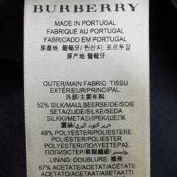 Pre Owned بليزر بربري حرير أسود مجسم M