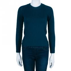 Pre Owned Burberry London Blue Cashmere Sweater XS