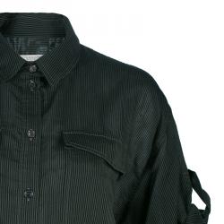 مملوكة مسبقًا قميص بربري بريت ميليتري أزرار أخضر مخطط XL