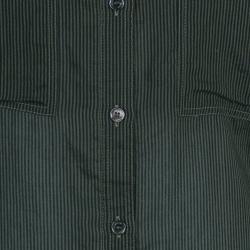 مملوكة مسبقًا قميص بربري بريت ميليتري أزرار أخضر مخطط XL