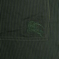 مملوكة مسبقًا قميص بربري بريت ميليتري أزرار أخضر مخطط XL