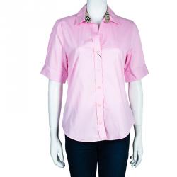 Pre Owned Burberry Pink Cotton Shirt M