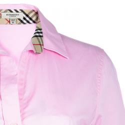 Pre Owned Burberry Pink Cotton Shirt M