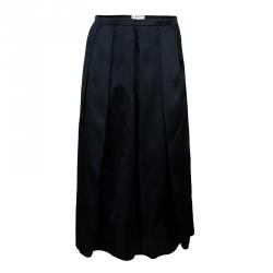 Pre Owned Burberry Black Silk Knee-length Skirt M