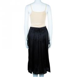 Pre Owned Burberry Black Silk Knee-length Skirt M