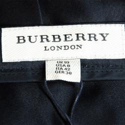 Pre Owned Burberry Black Silk Knee-length Skirt M