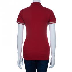 Pre Owned تيشيرت بربري بريت بولو أحمر S