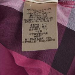 مملوكة مسبقًا قميص بربري كم طويل كاروهات نوفاتشيك أزرار أمامية قطن وردي M