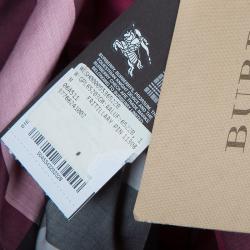 مملوكة مسبقًا قميص بربري كم طويل كاروهات نوفاتشيك أزرار أمامية قطن وردي M