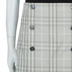 Pre Owned Burberry Novacheck Wraparound Pleated Mini Skirt M