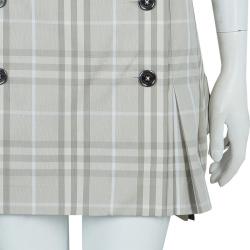 Pre Owned Burberry Novacheck Wraparound Pleated Mini Skirt M