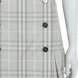 Pre Owned Burberry Novacheck Wraparound Pleated Mini Skirt M