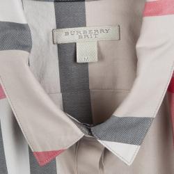 Pre Owned Burberry Brit Beige Novacheck Button Down Long Sleeve Cotton Shirt M