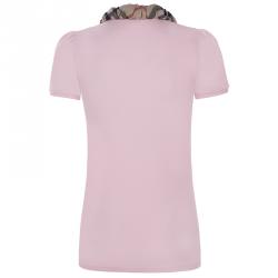 مملوكة مسبقًا Burberry Brit Light Pink Novacheck Collar Polo Shirt M