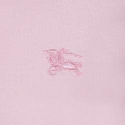 مملوكة مسبقًا Burberry Brit Light Pink Novacheck Collar Polo Shirt M