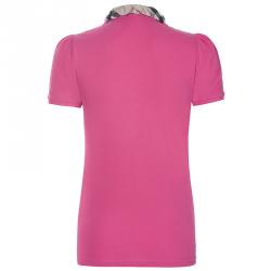 Pre Owned Burberry Brit Crimson Pink Novacheck Collar Polo Shirt L