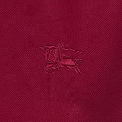 مملوكة مسبقًا Burberry Brit Red Novacheck Collar Polo Shirt L