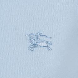 مملوكة مسبقًا تي شيرت بولو بربري بريت أزرق فاتح بياقة كروهات نوفاتشيك S