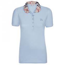 Pre Owned Burberry Brit Light Blue Novacheck Collar Polo Shirt L