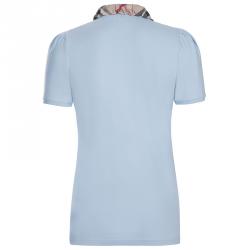 Pre Owned Burberry Brit Light Blue Novacheck Collar Polo Shirt L