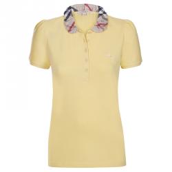 Pre Owned Burberry Brit Yellow Novacheck Collar Polo Shirt M