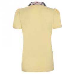 Pre Owned Burberry Brit Yellow Novacheck Collar Polo Shirt M