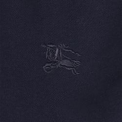 Pre Owned Burberry Brit Navy Blue Novacheck Collar Polo Shirt S