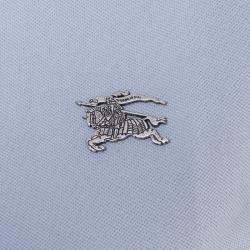 مملوكة مسبقًا تيشيرت بولو بربري بريت أزرق سماوي كم قصير M