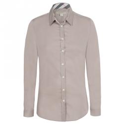 Pre Owned Burberry Brit Beige Novacheck Detail Cotton Shirt S