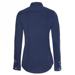 Pre Owned قميص بربري بريت قطن تفاصيل نوفاشيك أزرق كحلي L