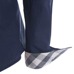 Pre Owned قميص بربري بريت قطن تفاصيل نوفاشيك أزرق كحلي L