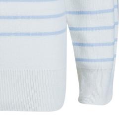 Pre Owned بلوفر بربري بريت أبيض وأزرق مخطط M