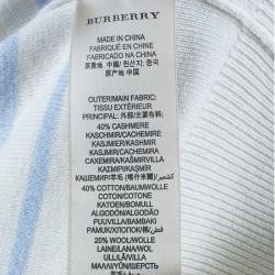 Pre Owned بلوفر بربري بريت أبيض وأزرق مخطط M