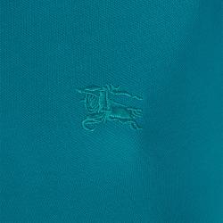Pre Owned Burberry Brit Turquoise Novacheck Collar Polo Shirt S