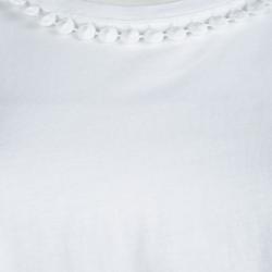 Pre Owned Burberry Brit White Cotton Lace Trim Detail T-Shirt XL