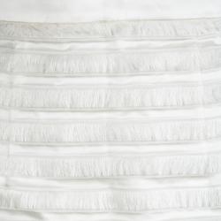 Pre Owned Burberry London Parchment White Fringe Detail Mini Skirt S