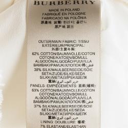 Pre Owned Burberry London Parchment White Fringe Detail Mini Skirt S