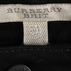 Pre Owned Burberry Brit Black Lamb Leather Pencil Skirt S