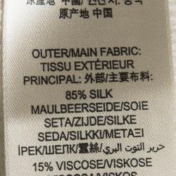 Pre Owned Burberry Brit Off White Silk Clip Dot Pleat Detail Blouse XL