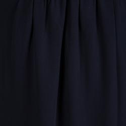 Pre Owned Burberry London Navy Blue Silk Pleat Detail Skirt L