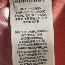 Pre Owned Burberry Brit Orange Short Sleeve Polo T-Shirt XL