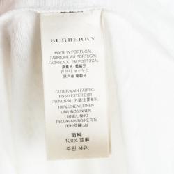 مملوكة مسبقًا Burberry Brit White Linen Slub Jersey Short Sleeve T-Shirt L