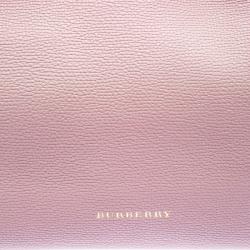 Pre Owned حقيبة يد بربري كينتربري صغيرة جلد ديربي كاروهات هاوس أرجوانية فاتحة