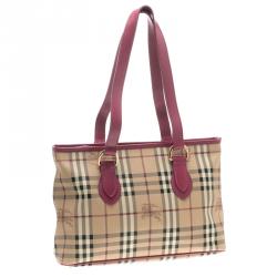 مملوكة مسبقًا حقيبة يد بربري ريغينت PVC كاروهات هايماركت وردية روبيرب