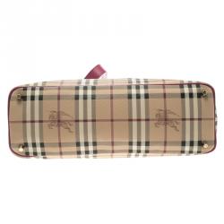 مملوكة مسبقًا حقيبة يد بربري ريغينت PVC كاروهات هايماركت وردية روبيرب