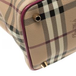 مملوكة مسبقًا حقيبة يد بربري ريغينت PVC كاروهات هايماركت وردية روبيرب