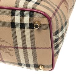 مملوكة مسبقًا حقيبة يد بربري ريغينت PVC كاروهات هايماركت وردية روبيرب
