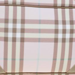Burberry Pink/Grey House Check Coated Canvas Messenger Bag