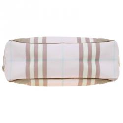 Burberry Pink/Grey House Check Coated Canvas Messenger Bag