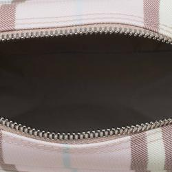 Burberry Pink/Grey House Check Coated Canvas Messenger Bag